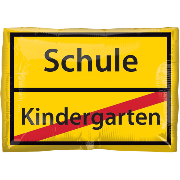 Ballongruß: Einschulung Verkehrsschild - Kindergarten/Schule - 40 cm