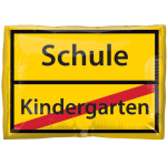 Ballongruß: Einschulung Verkehrsschild - Kindergarten/Schule - 40 cm