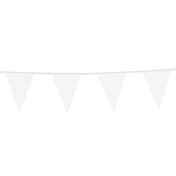 Wimpelkette Weiß Glitter - 6 Meter