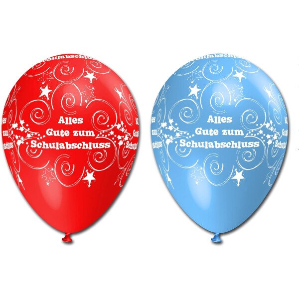 10 Ballons Schulabschluss - Bunt -  30 cm