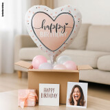 Ballongruß: Herz Happy Birthday - Glossy - 35 cm