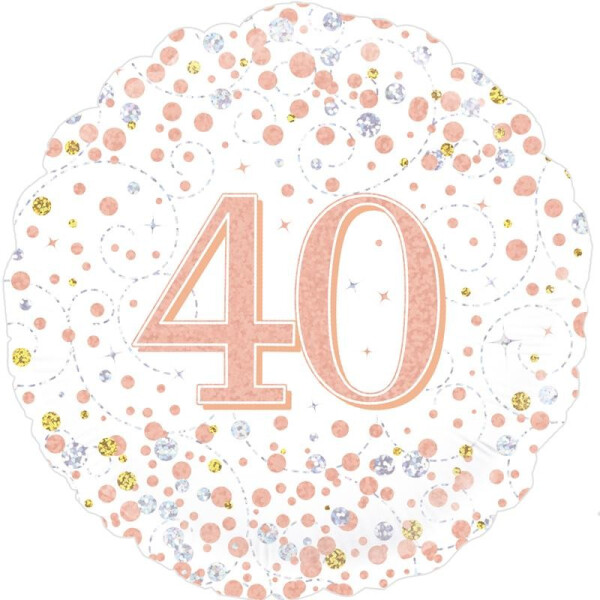 Folienballon 40 Konfetti - Rosegold - 45 cm