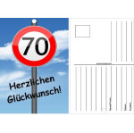 50 Ballonflugkarten - Verkehrsschild 70