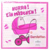 Servietten Hurra ein Mädchen - 33 x 33 cm - 20 St.