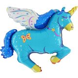Folienballon Pegasus blau - 85 cm
